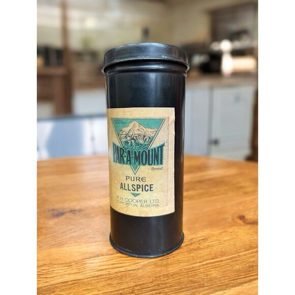 Vintage Allspice Metal Tin With Lid REPRO Spice Tea Coffee Storage Advertising - Picture 4 of 7